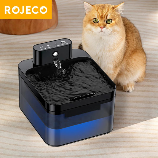 Wireless Smart Cat Water Fountain – Infrared Sensor, Rechargeable, 2.2L Quiet Automatic Pet Water Dispenser