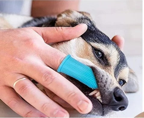 360° Silicone Finger Pet Toothbrush – Gentle, Effective Oral Care for Dogs & Cats