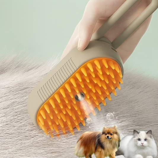 Steamy 3-in-1 Electric Pet Grooming Brush – Spa Day Meets Fur Care