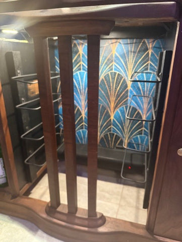 1940'S Art Deco Zenith Radio Console Repurposed into Custom Dry/Wine Bar with Soundbar