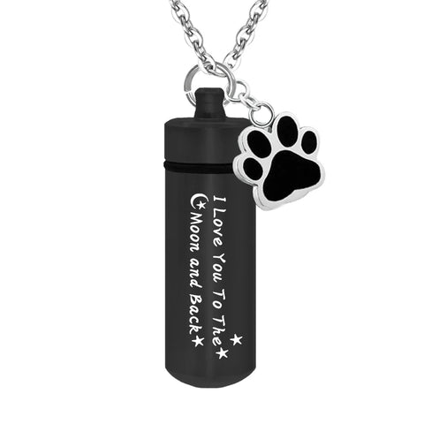 Pet Memorial Cremation Necklace for Dog & Cat Ashes