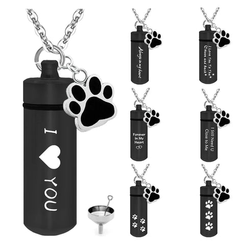 Pet Memorial Cremation Necklace for Dog & Cat Ashes