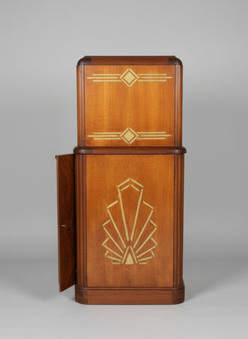 1940'S Art Deco Zenith Radio Console Repurposed into Custom Dry/Wine Bar with Soundbar