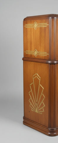 1940'S Art Deco Zenith Radio Console Repurposed into Custom Dry/Wine Bar with Soundbar