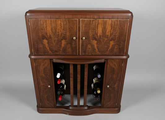 1940'S Art Deco Zenith Radio Console Repurposed into Custom Dry/Wine Bar with Soundbar