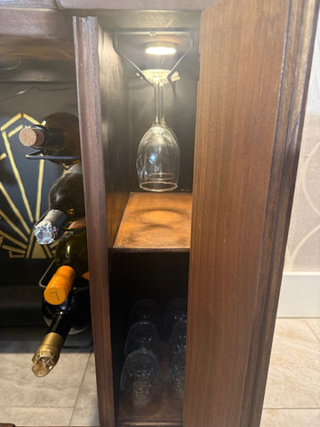1940'S Art Deco Zenith Radio Console Repurposed into Custom Dry/Wine Bar with Soundbar