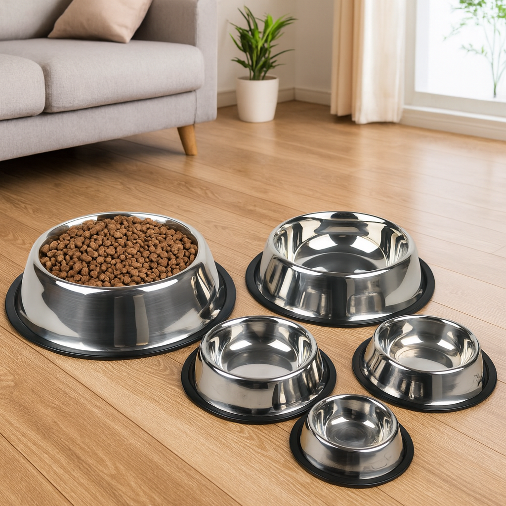 Stainless Steel Pet Feeding Bowl – Available in 5 Sizes