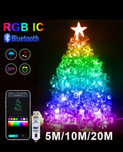Smart Christmas LED Lights - Bluetooth App & Remote Controlled, USB Powered
