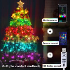 Smart Christmas LED Lights - Bluetooth App & Remote Controlled, USB Powered