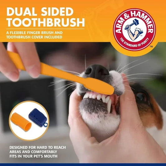 Dog Dental Care Kit – Toothbrush & Natural Banana-Flavored Toothpaste, Reduces Plaque & Tartar