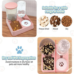 2-in-1 Automatic Cat Feeder & Water Dispenser – Gravity Food & Waterer Set for Cats & Small Dogs