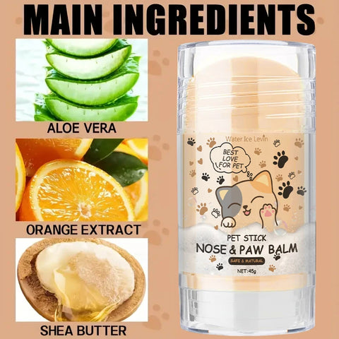 Moisturizing Nose & Paw Balm – Aloe Vera, Orange Extract & Shea Butter Protector Cream for Dogs & Cats (45g)
