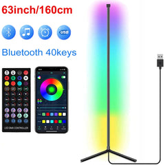 Leclstar 63" RGB Corner Floor Lamp – Smart LED Light with USB & Remote