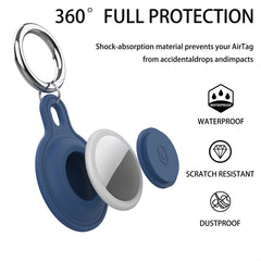 Silicone AirTag Case with Keychain – Protective Cover for AirTag, Pet Collars, Keys & Bags