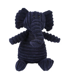 Plush Squeaky Dog Toy – Animal Shape Bite-Resistant Corduroy Chew & Fetch Toy for Dogs & Puppies
