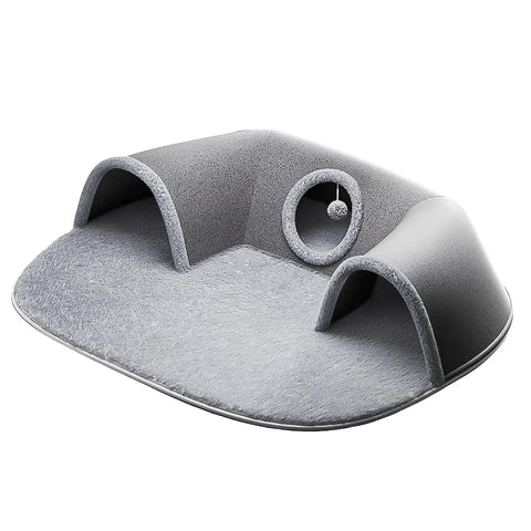 3-in-1 Cat Tunnel Bed – Interactive Play Mat, Hideaway Nest & Sleeping Cave for Small to Medium Cats