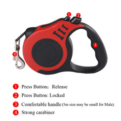 Automatic Retractable Pet Leash – 16ft Durable Nylon Lead for Small Dogs & Cats