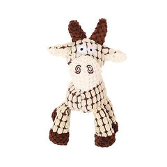 Plush Squeaky Dog Toy – Animal Shape Bite-Resistant Corduroy Chew & Fetch Toy for Dogs & Puppies