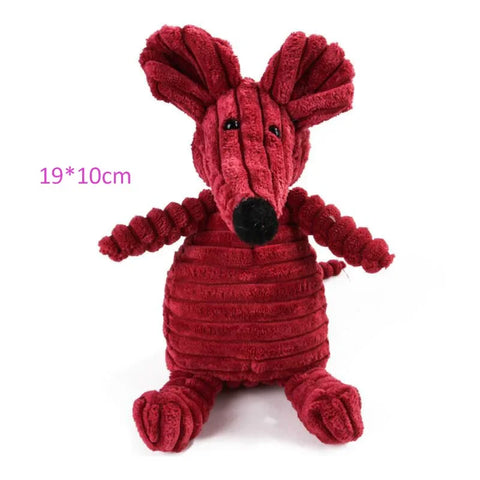 Plush Squeaky Dog Toy – Animal Shape Bite-Resistant Corduroy Chew & Fetch Toy for Dogs & Puppies