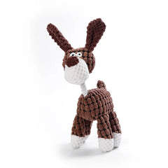 Plush Squeaky Dog Toy – Animal Shape Bite-Resistant Corduroy Chew & Fetch Toy for Dogs & Puppies