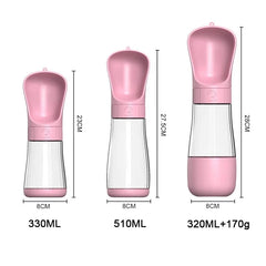 2-in-1 Portable Dog/Cat Water & Food Bottle – Leakproof Travel Dispenser