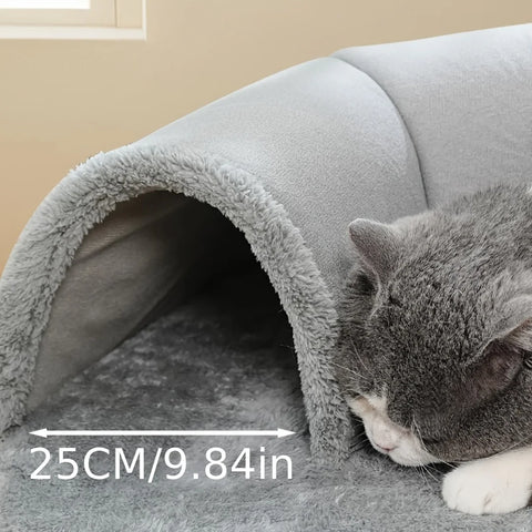 3-in-1 Cat Tunnel Bed – Interactive Play Mat, Hideaway Nest & Sleeping Cave for Small to Medium Cats