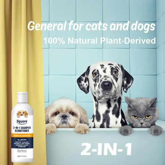 2-in-1 Dog Shampoo & Conditioner – Natural Botanical Formula, pH Balanced for Sensitive Skin