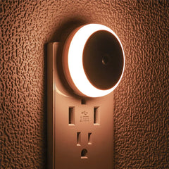 LED Smart Sensor Night Light – Plug-In, Auto On/Off, Soft Amber Glow