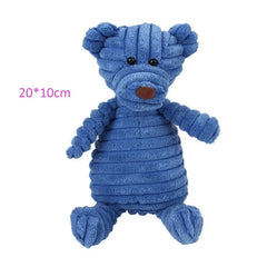 Plush Squeaky Dog Toy – Animal Shape Bite-Resistant Corduroy Chew & Fetch Toy for Dogs & Puppies