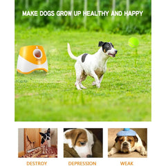 Automatic Dog Ball Launcher with 12 Mini Tennis Balls – Interactive Ball Thrower for Small to Medium Dogs