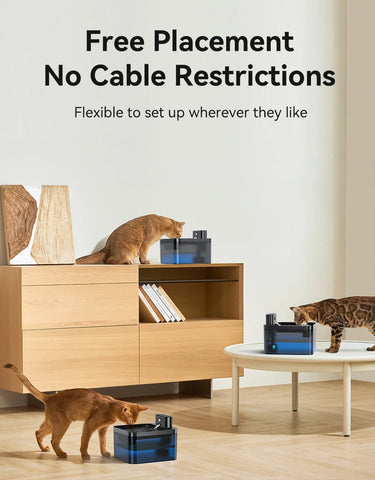 Wireless Smart Cat Water Fountain – Infrared Sensor, Rechargeable, 2.2L Quiet Automatic Pet Water Dispenser