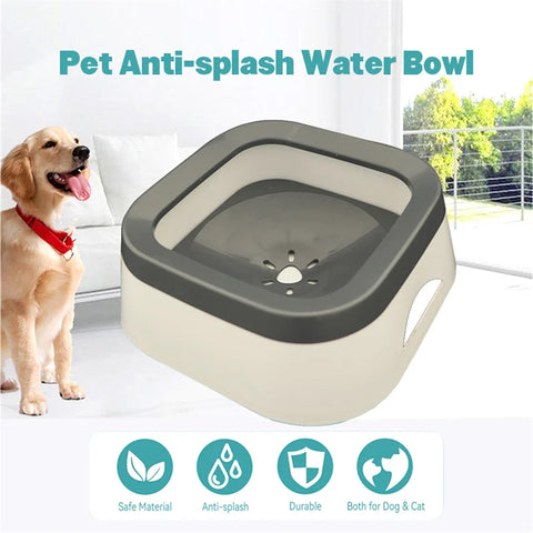 Anti-Splash Pet Water Bowl – 1L Large Capacity No-Spill Drinking Bowl for Dogs & Cats