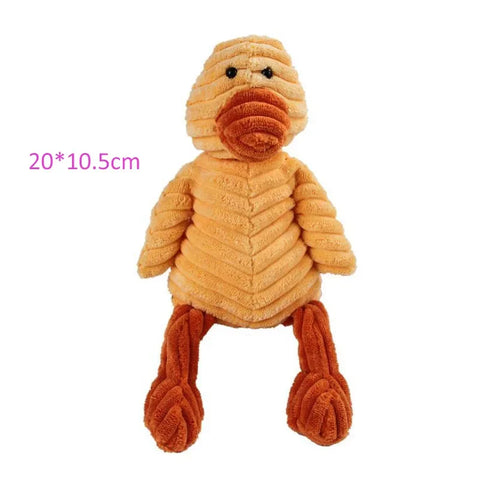 Plush Squeaky Dog Toy – Animal Shape Bite-Resistant Corduroy Chew & Fetch Toy for Dogs & Puppies