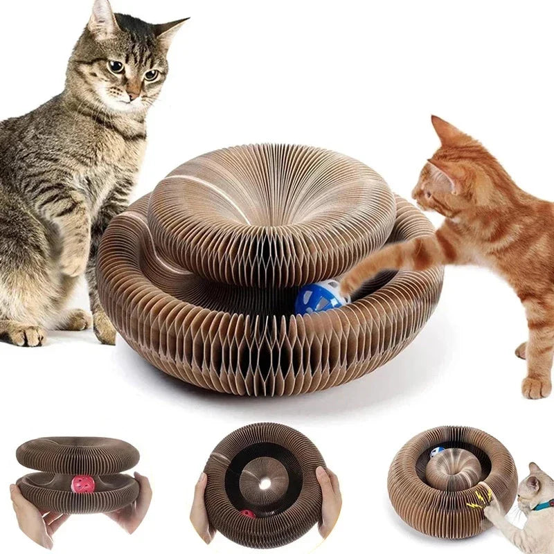 Interactive Organic Cat Toy – Scratching Board & Bell Ball for Happy, Healthy Paws!