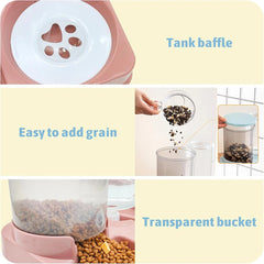 2-in-1 Automatic Cat Feeder & Water Dispenser – Gravity Food & Waterer Set for Cats & Small Dogs