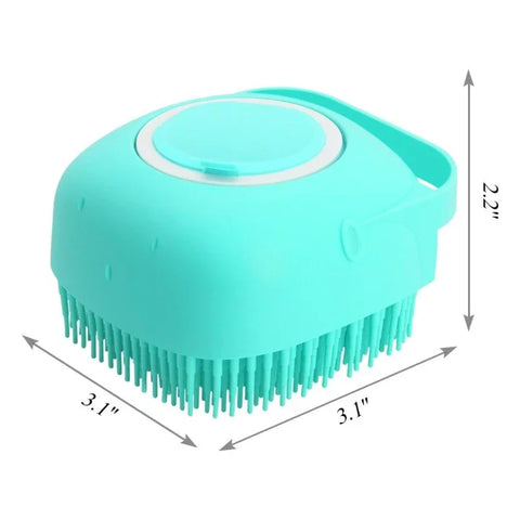 2-in-1 Pet Shampoo Brush & Dispenser – Soft Silicone Bathing & Massage Grooming Tool for Dogs & Cats