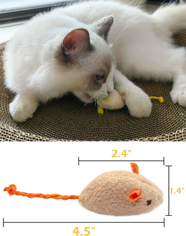 Catnip Mouse Toys – Plush Faux Fur Rattle Mice for Indoor Cats, Interactive Play & Exercise
