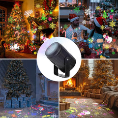 Christmas Projector Light – 16 Pattern LED Projection Lamp for Indoor & Outdoor Holiday Decor (USB Powered)