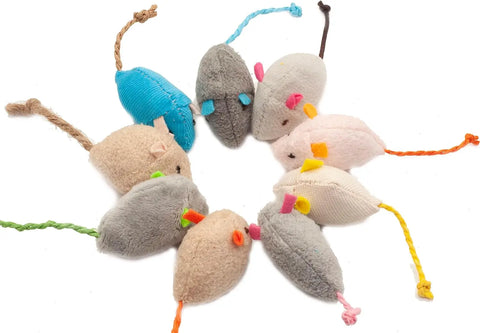 Catnip Mouse Toys – Plush Faux Fur Rattle Mice for Indoor Cats, Interactive Play & Exercise