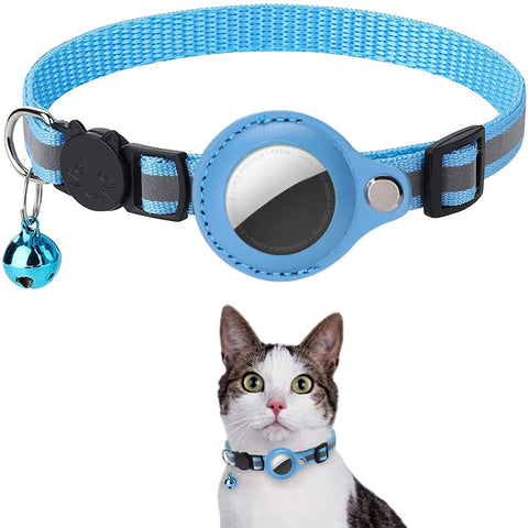 Reflective Breakaway Cat Collar with AirTag Holder – Waterproof, Adjustable, Lightweight & Includes Bell