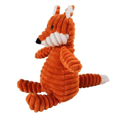 Plush Squeaky Dog Toy – Animal Shape Bite-Resistant Corduroy Chew & Fetch Toy for Dogs & Puppies