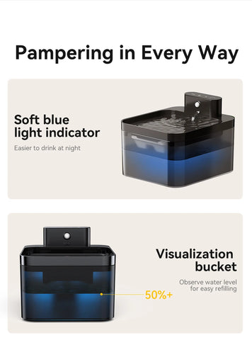 Wireless Smart Cat Water Fountain – Infrared Sensor, Rechargeable, 2.2L Quiet Automatic Pet Water Dispenser