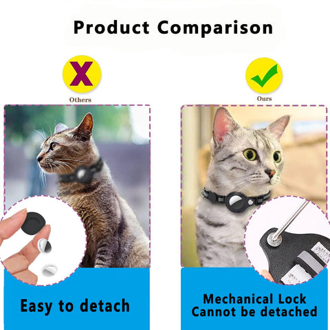 Reflective Breakaway Cat Collar with AirTag Holder – Waterproof, Adjustable, Lightweight & Includes Bell