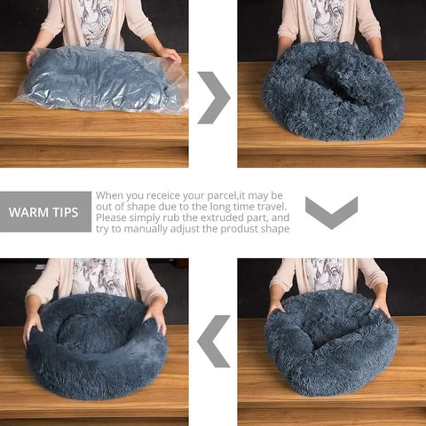 Soft & Cozy Plush Pet Bed – The Ultimate Snuggly Retreat for Dogs & Cats