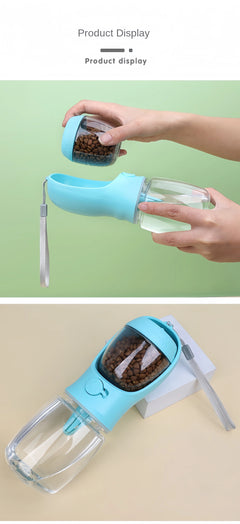 Portable Dog/Cat Water Bottle with Storage Food and Water Container