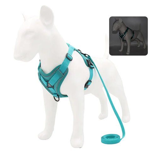 No-Pull Dog Harness & Leash Set – Adjustable Reflective Mesh Vest for Small & Medium Dogs and Cats