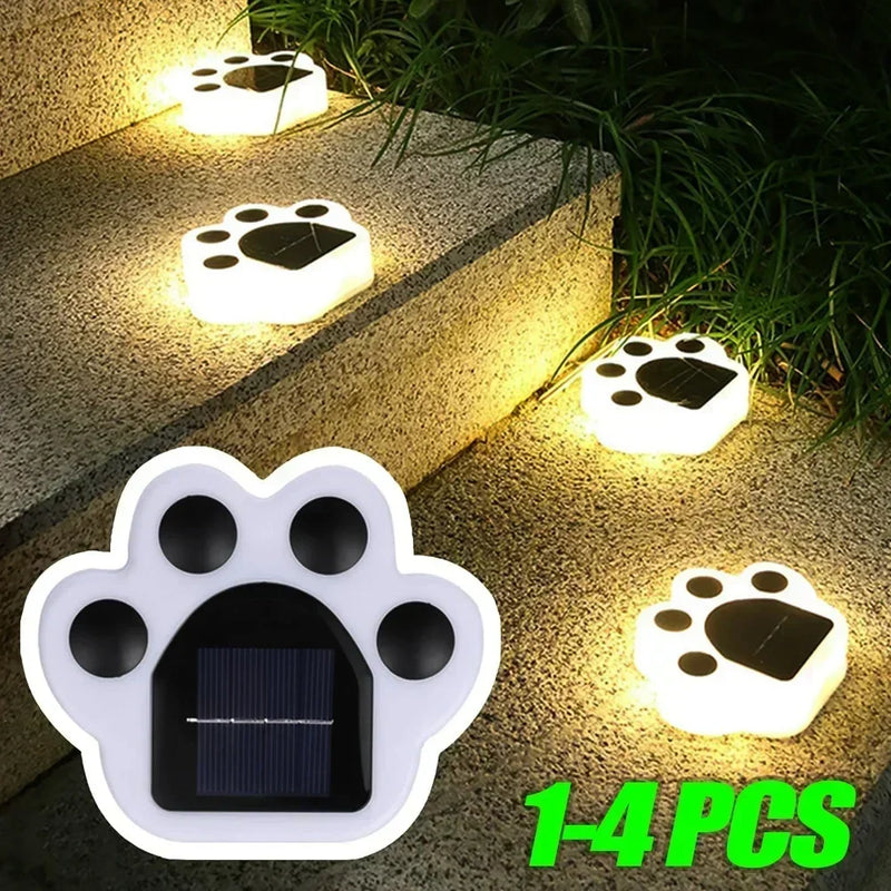 Adorable Paw-Print Solar Lights – Auto On/Off, Waterproof & Multiple Color Options