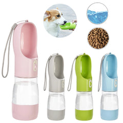 2-in-1 Portable Dog/Cat Water & Food Bottle – Leakproof Travel Dispenser