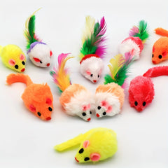 Catnip Mouse Toys – Plush Faux Fur Rattle Mice for Indoor Cats, Interactive Play & Exercise
