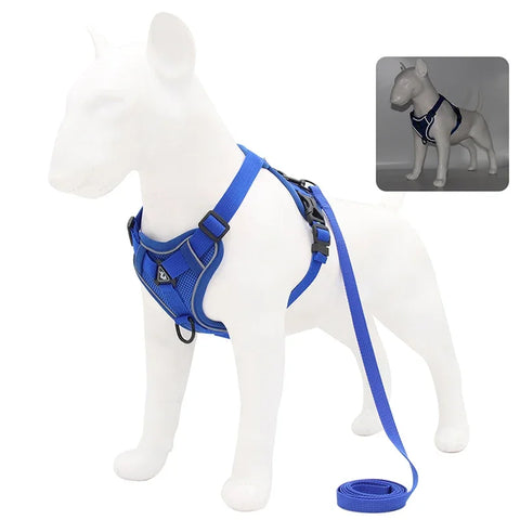 No-Pull Dog Harness & Leash Set – Adjustable Reflective Mesh Vest for Small & Medium Dogs and Cats